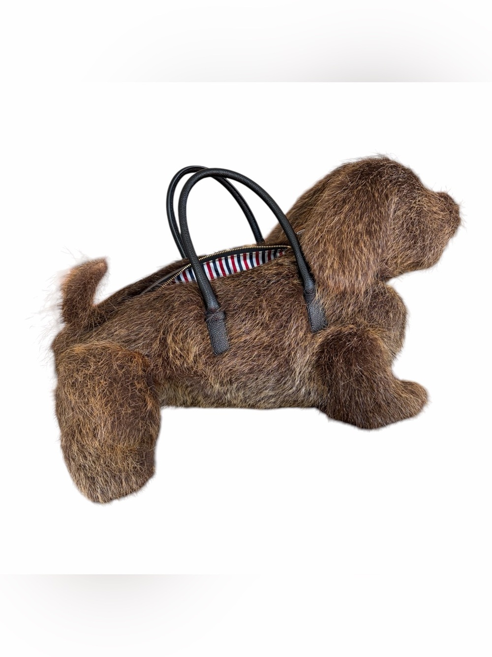Thom Browne Hector Dog Bag Rare Archival Brown Fur 2016 Runway Design Dust Bag
